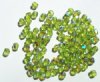100 4mm Faceted Olive AB Firepolish Beads